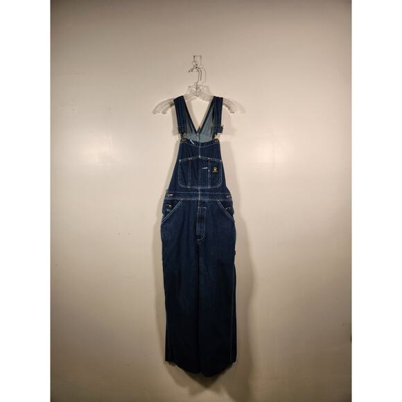 REAL WORK WEAR Vtg Bib Overall Tag 34 x 28 Fit 34 x 23.5 Medium Wash 100% Cotton - Picture 1 of 12